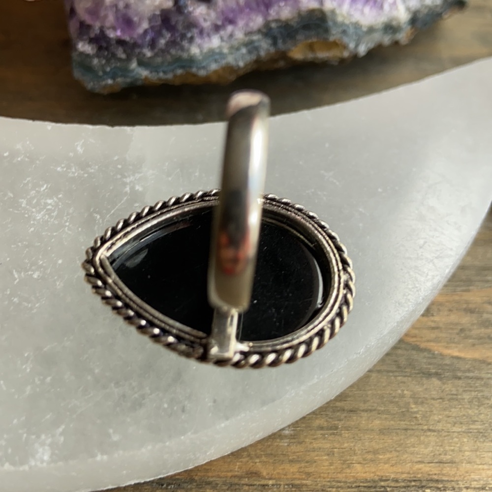 BIG GREEN AUSTRALIAN OPAL STERLING SILVER RING - Picture 4 of 7